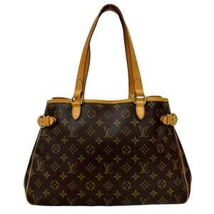 LOUIS VUITTON Authentic Brown Monogram Leather Tote Bag